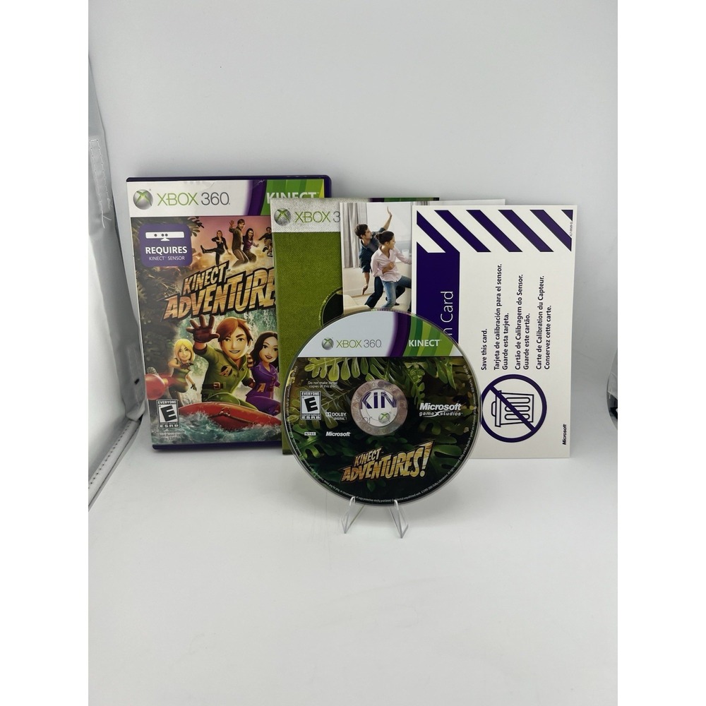 Kinect Adventures Microsoft Xbox 360 Game CIB with Manual Calibration Card